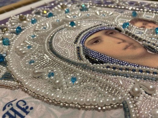 Набор для вышивки бисером Богородица Тихвинская в рамке