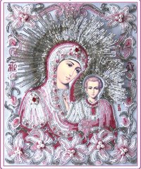 Набор для вышивки бисером Богородица Казанская лилии